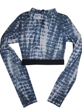 NWT Jo & Jax Over The Top Longsleeve Crop Top In Poolside, Womens XXS